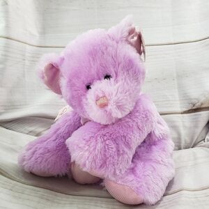 Rite Aid Lilac Purple Teddy Bear Plush Stuffed Animal Pink Heart Bow 10" 2010